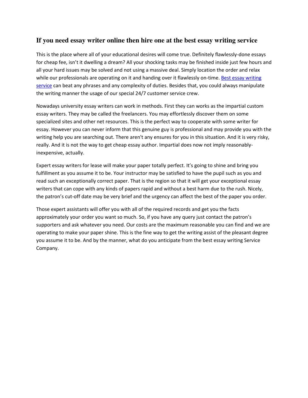 best online essay writing services