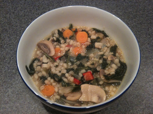 Spinach Mushroom Barley Soup