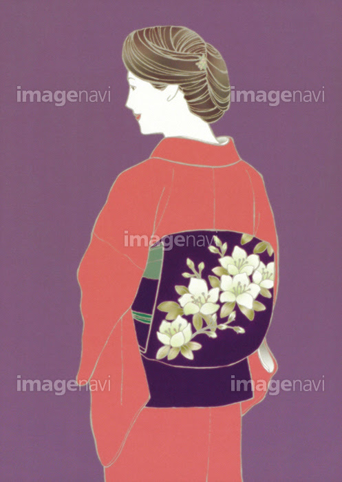 着物女性の後ろ姿 の画像素材 イラスト素材ならイメージナビ