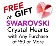 Free Gift of Swarovski Crystal Hearts with Any Purchase of $50 or More