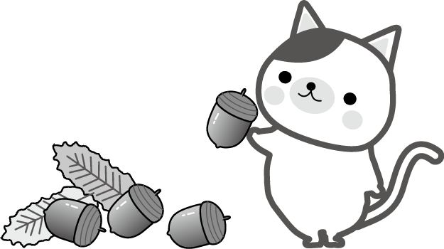 秋のイラスト 無料イラスト フリー素材 ドングリと動物たち