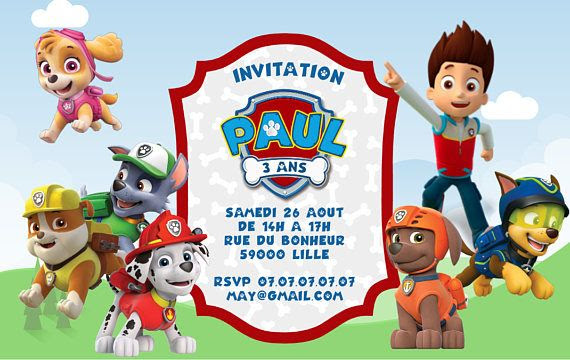 Carte Joyeux Anniversaire Pat Patrouille Anja