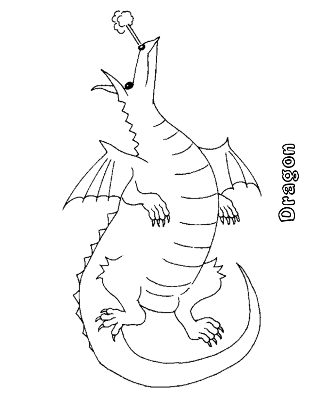Download BlueBonkers - Mythical Animals and Beasts Coloring Sheets - Dragon 5 - Free Printable Medieval ...