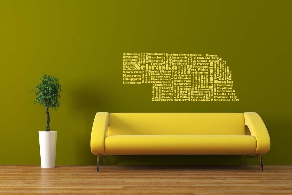 Nebraska Word Cloud Vinyl Wall Lettering by VinylWallAdornments