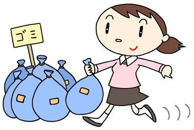 生活 ライフスタイル イラスト カット クリップアート素材 ゴミ出し ゴミ出しルール ゴミ集積場 ゴミの日 ゴミ置き場