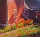 Red House and Red Poppies by BECKY JOY