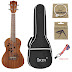 Discount IRIN 24inch Ukulele Sapele Wood Hollow Carved with LCD EQ Tuning Display Capo Strings Strap Musical Instrument