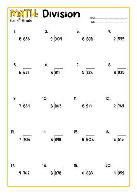 Now that your students are familiar with the basics of division, put their skills to the test with word problems, puzzles, drills, … division help 4th grade worksheet