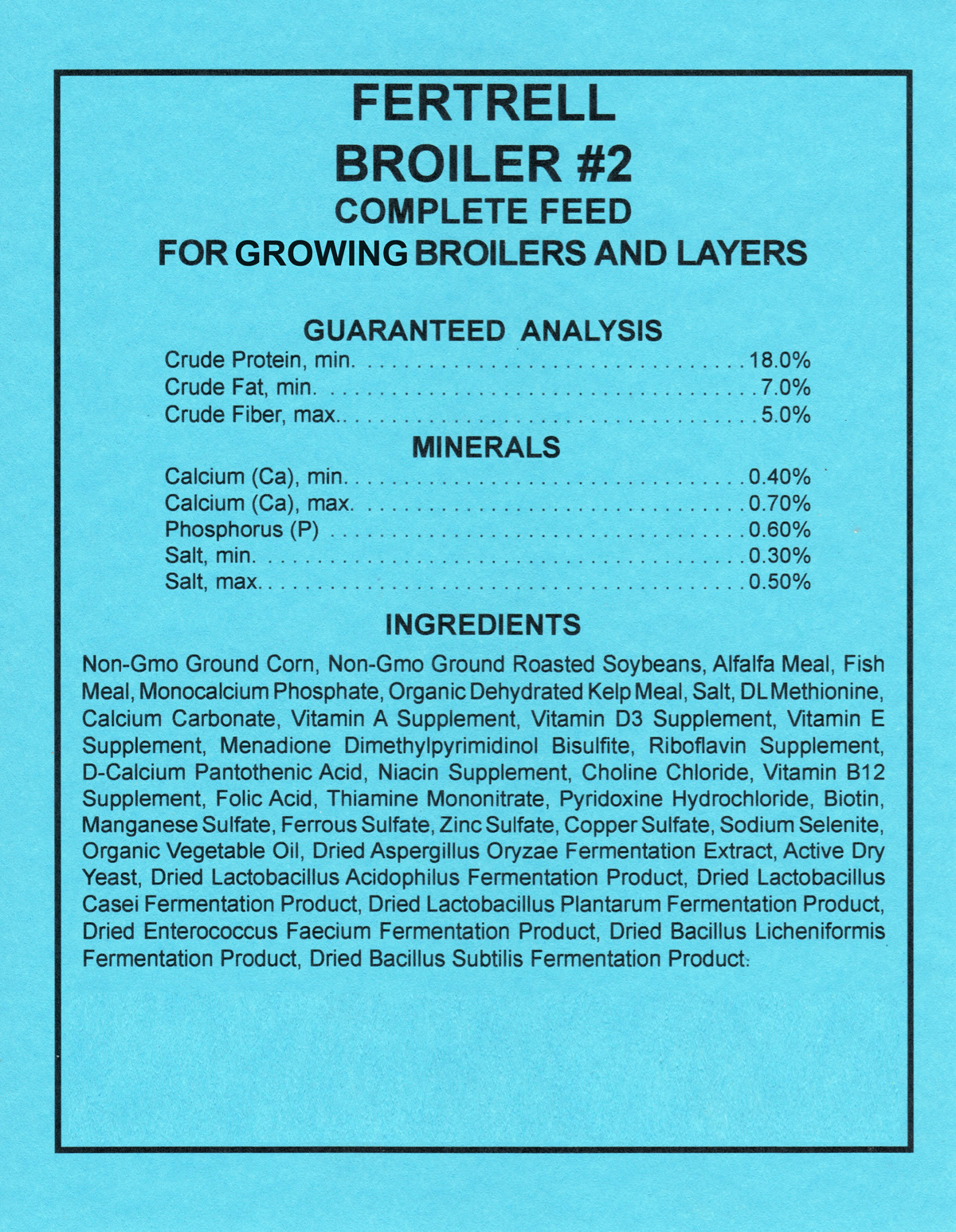 Feed Labels - Dunreath Farm