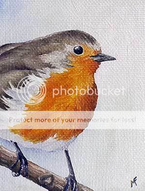 oil chickadee painting