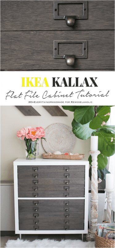 IKEA Hack: Kallax Cube Shelf into Card Catalog Style Flat File Cabinet with Drawers