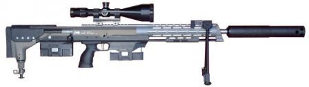 DSR-Precision DSR 50 sniper riflewith blast compensator installed.