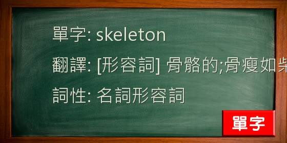 英文詞性必勝秘笈 形容詞 Skeleton 英文詞性
