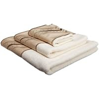 Popular Bath Diamond Stripes Beige 3-Piece Towel Set