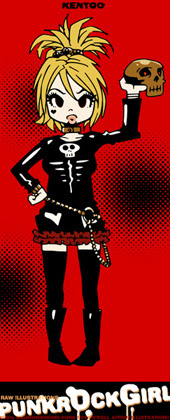 イラストレーターkentoo アメリカン ロック ガールイラストなど イラスト パンクロックガール