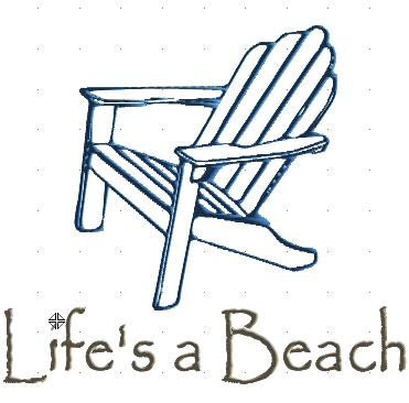 Life's A Beach Adirondack Chair Machine Embroidery by ...