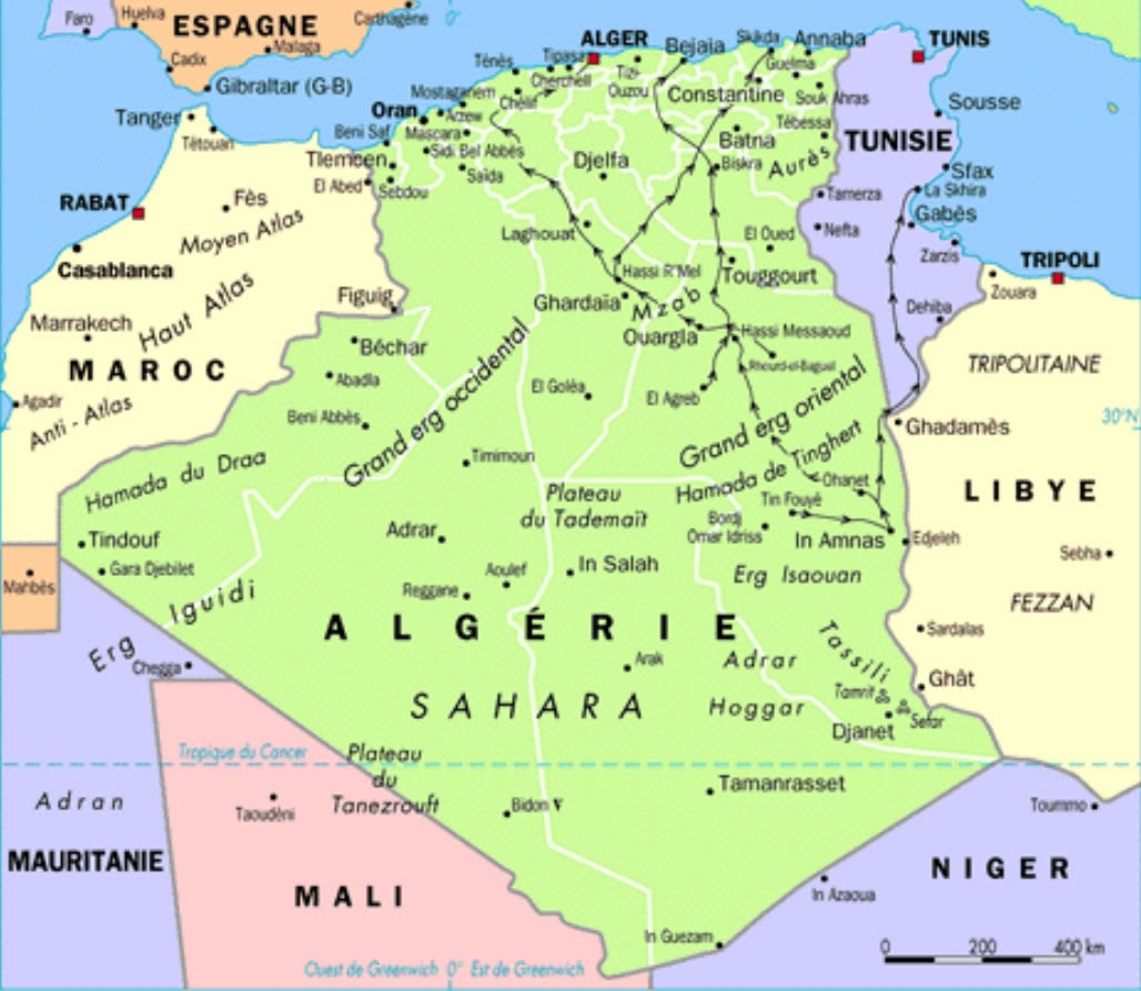 villes d algerie carte Carte ville algérienne, carte algérie