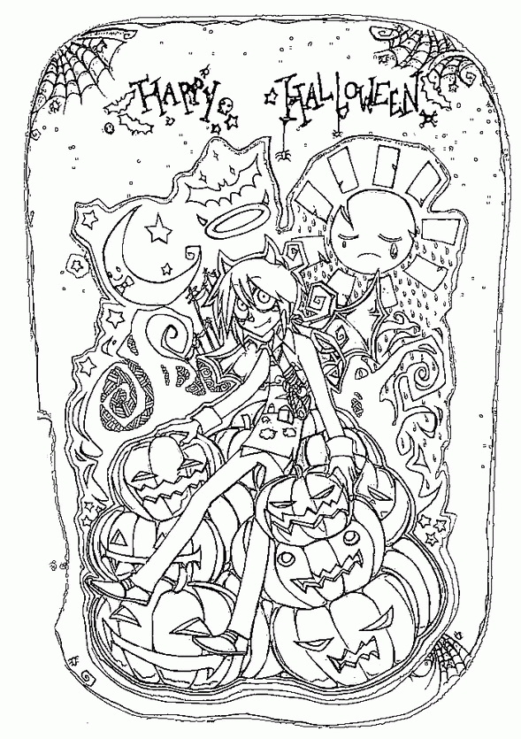 Printable Adult Coloring Pages Halloween - Coloring Home