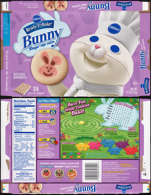 Pillsbury Ready-to-Bake Bunny Shape Sugar Cookies box ...