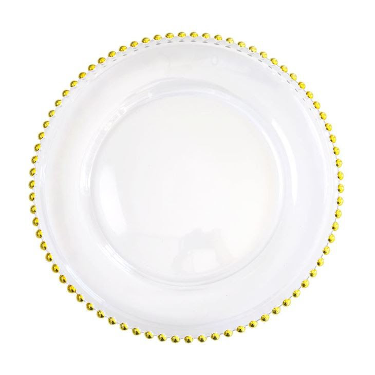 China Customized Clear Glass Beaded Charger Plates Manufacturers Suppliers Factory Direct Wholesale Sonya