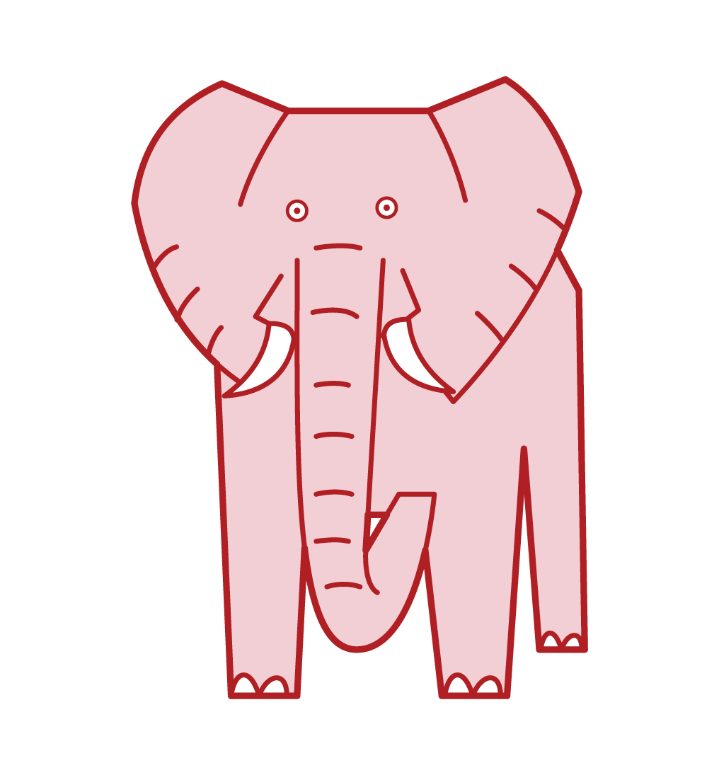 アフリカゾウのイラスト フリーイラスト素材 Kukukeke ククケケ