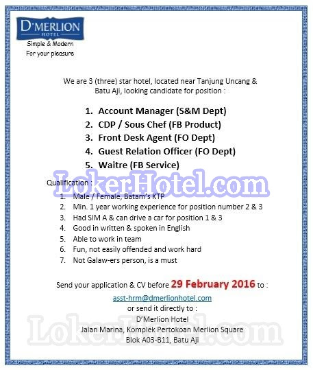  D' Merlion Hotel Batam