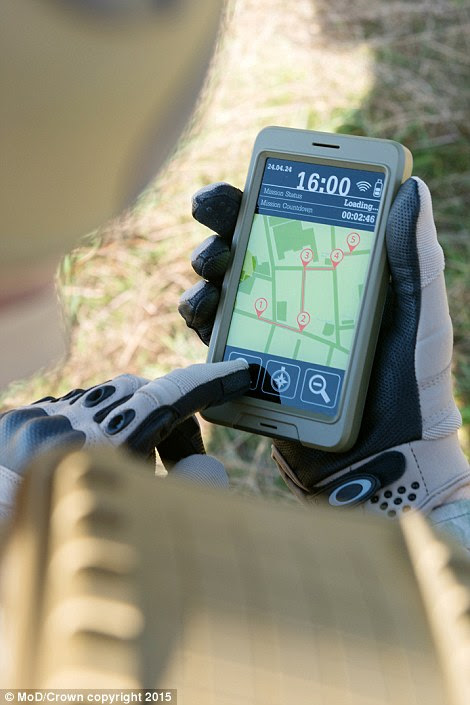 Personal radio computers the size of a smartphone will have touchscreens to access real-time combat information