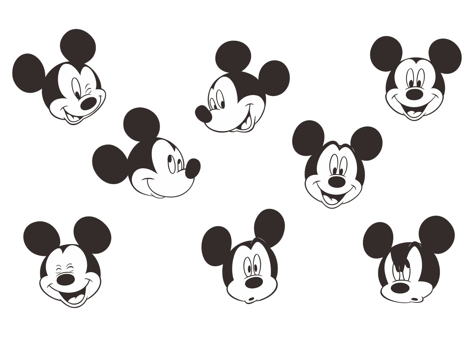 Download small mickey mouse face - Clip Art Library