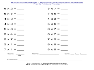 MultiplicationWorksheets – Printable Math Multiplication ...