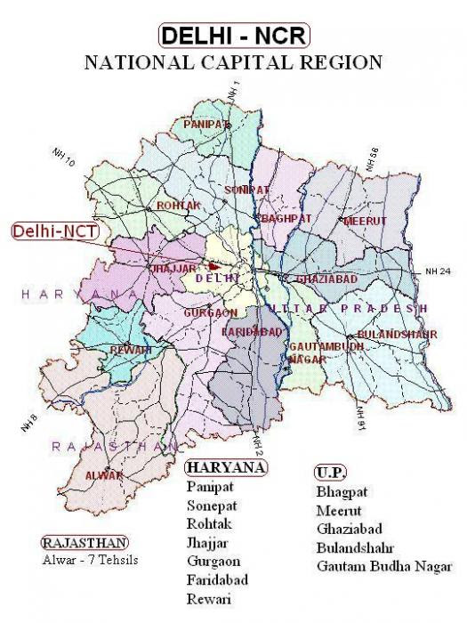 Map Of Delhi Ncr Region
