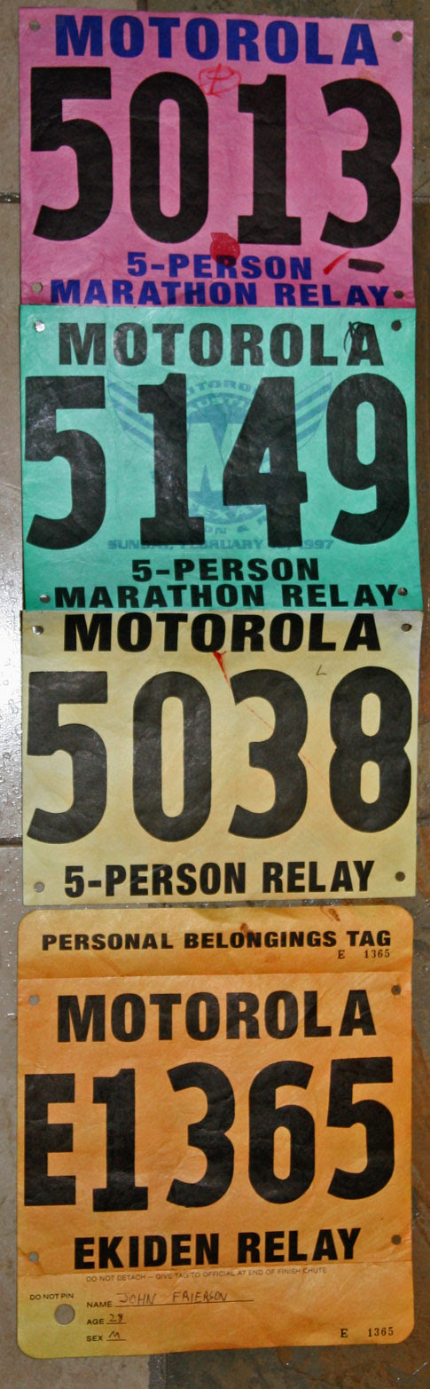 Motorola Marathon Relay bib
