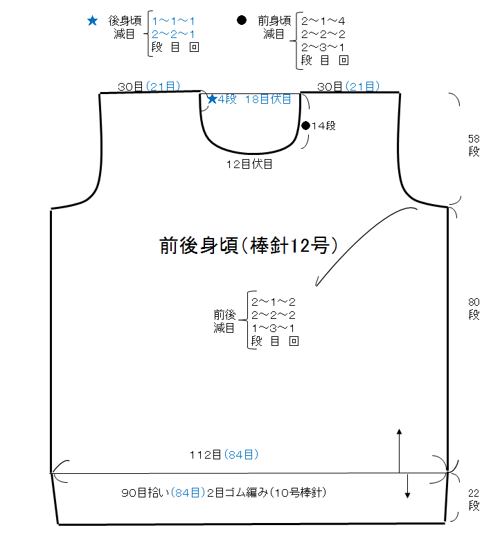 メンズ3l 手編みベスト ハンドウォーマー 棒針 模様編み 編み図あり Largo