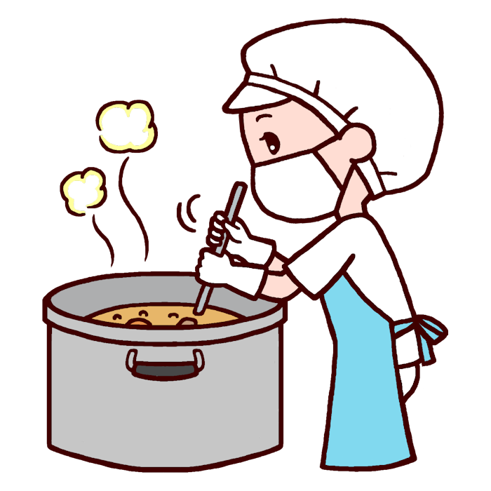 調理員2 カラー 給食の無料イラスト 生活 学校素材