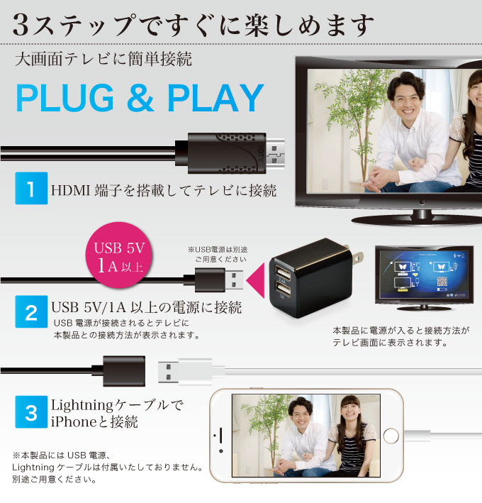 ケーブルをつないで 大画面テレビにiphoneの画面を大画面テレビに出力 Iiphdmi