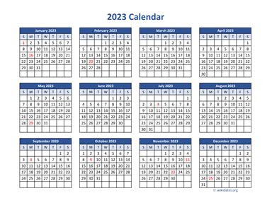  2023 calendar in pdf wikidatesorg