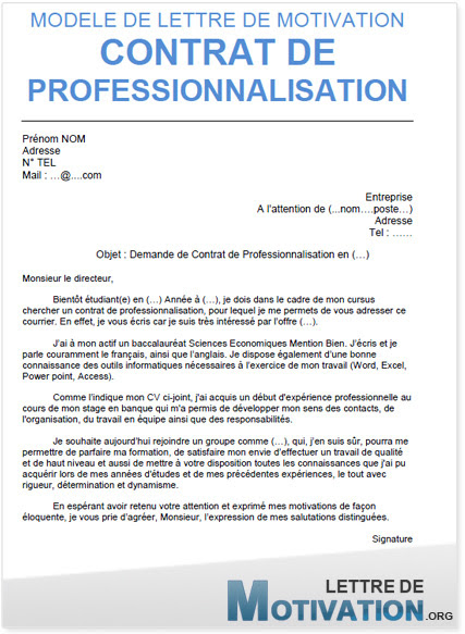 Lettre de motivation BTS MUC Alternance