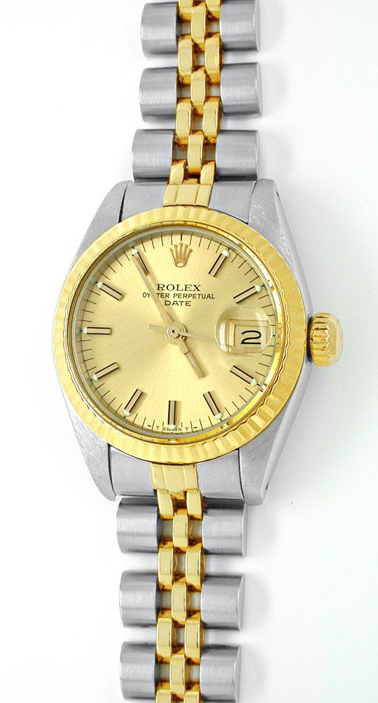 Foto 2, Rolex Date Damen-Armbanduhr Stahl-Gold Automatik Topuhr, U1999