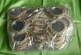 cermin gagang emas bulat