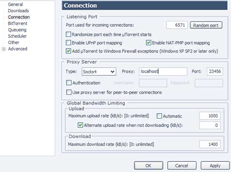 utorrent ssh configuration