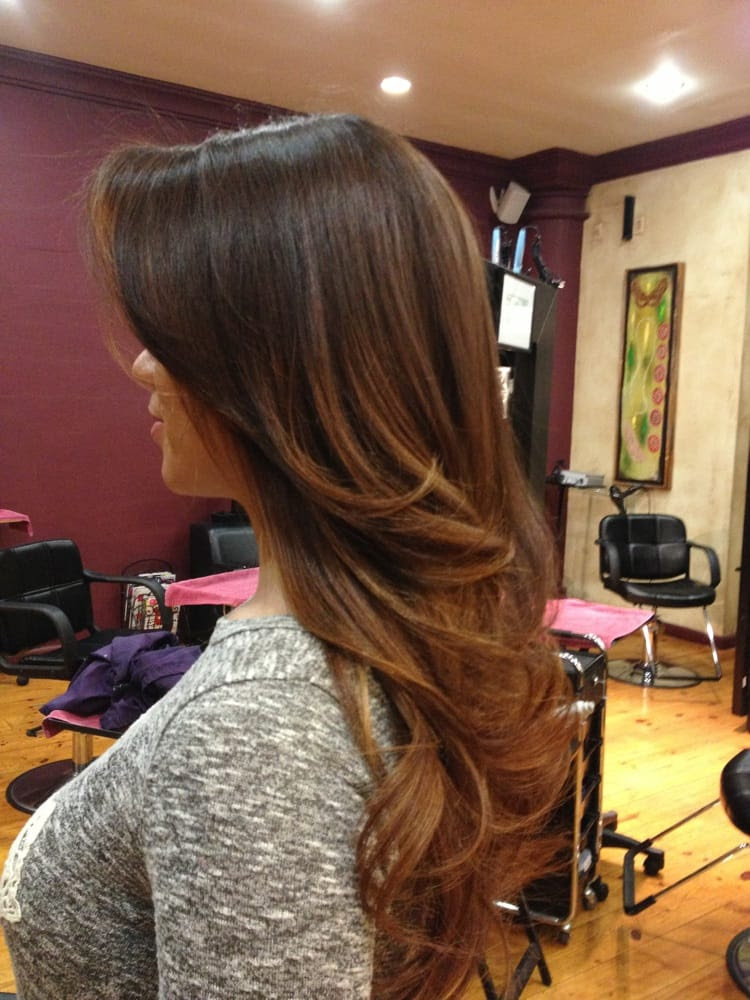 brown caramel ombre hair