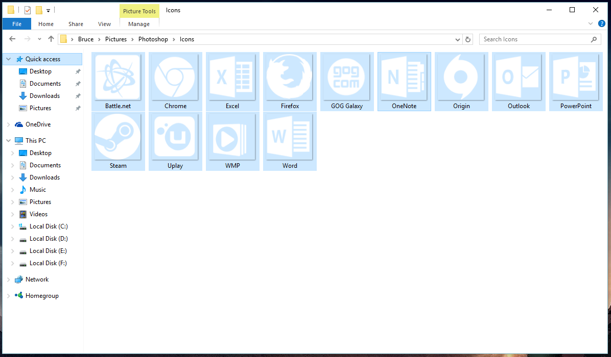 I Made Some White Icons For The Taskbar Windows10