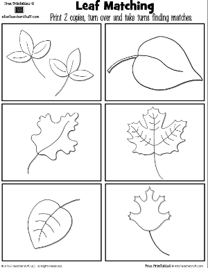 Leaf Cards - Matching Game | A to Z Teacher Stuff ...