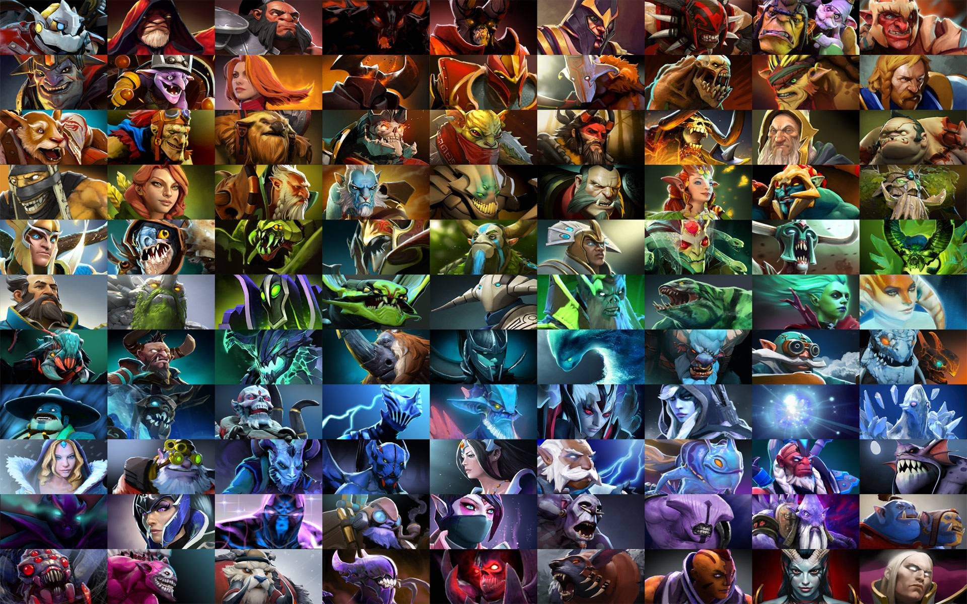 Dota 2 Poster All Heroes Color Sorted Dota2
