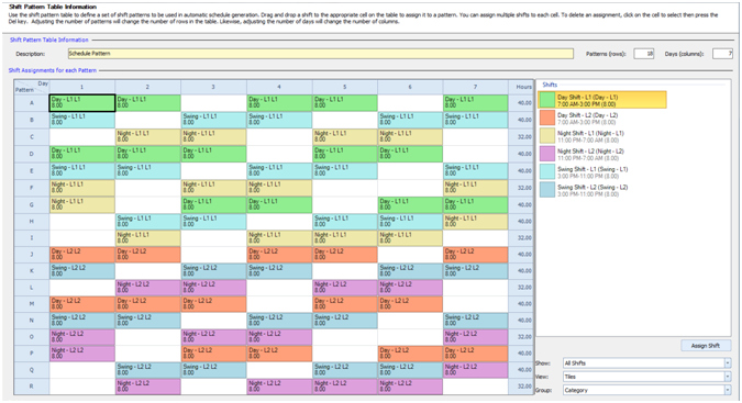 Employee Scheduling Example: 24/7, 8 hour shifts for 18 ...