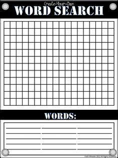  blank word search template word search grid pinterest word search