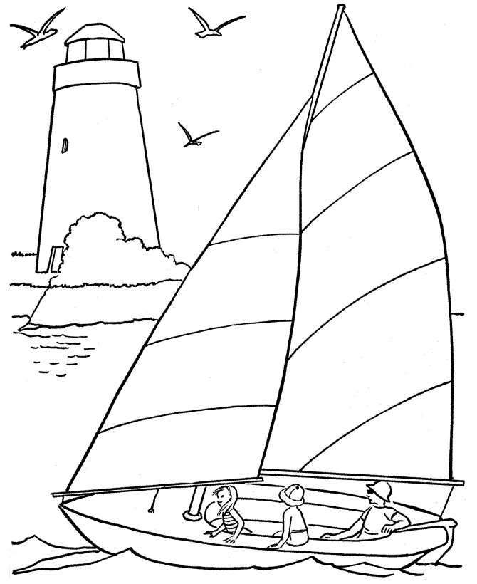 Beach Scenes Coloring Pages - Coloring Home