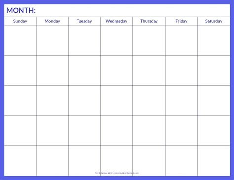  a blank calendar to print calendar printable free