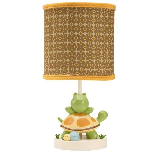 NoJo Froggy Friends Lamp and Shade, Brown/Green
