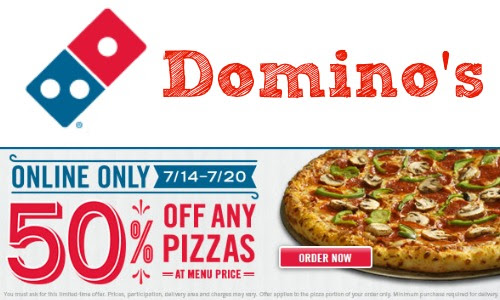 Dominos 2 large pizza coupon