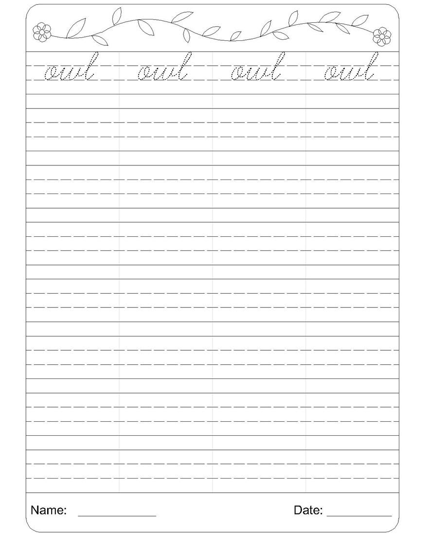 cursive writing worksheet 15